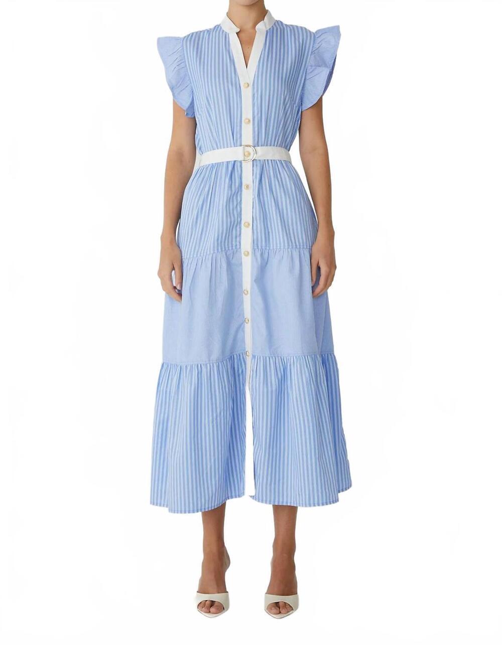 NEW JS71 yasmin shirt dress in blue/white stripe